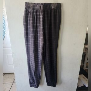 Shosho Pants Black Checkered Joggers